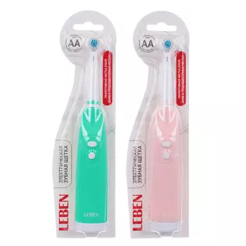 Зубная щетка электрическая LEBEN круглая, 2АА, 2 цвета 263-006