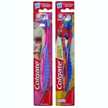 Зубная щетка COLGATE Barbie/Spiderman детская от 2 до 5 лет супермягкие