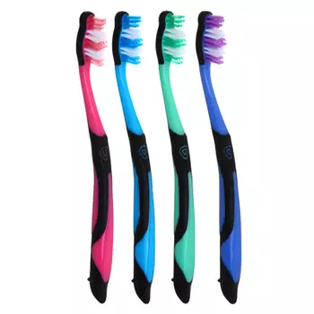 Зубная щетка средней жесткости, пластик/резина, индекс жесткости 5, "Эффект"