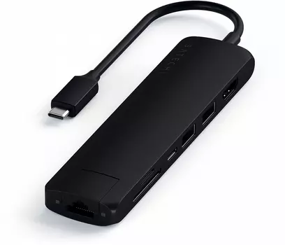 Адаптер Satechi USB-C Slim Multiport with Ethernet черный