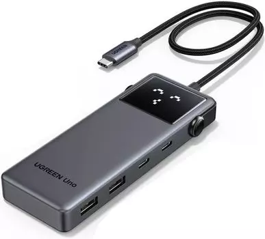 Адаптер UGREEN UNO 6-in-1 USB-C+HDMI+USB-A+USB-C серый