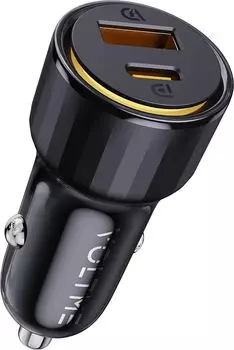 Автомобильное зарядное устройство VOLTME Cazo USB-A+USB-C, 48Вт, черный черный