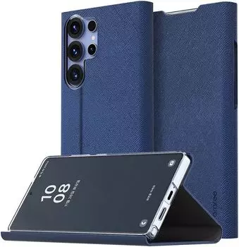 Чехол Araree Bonnet Stand для Galaxy S25 Ultra кожа синий