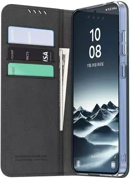 Чехол Araree Mustang Diary для Galaxy для Galaxy S25 кожа черный