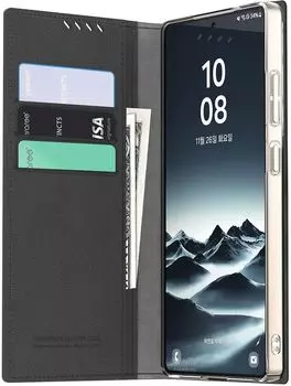 Чехол Araree Mustang Diary для Galaxy для Galaxy S25 Ultra кожа черный