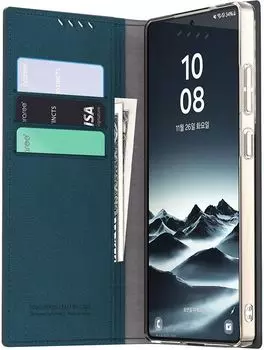 Чехол Araree Mustang Diary для Galaxy для Galaxy S25 Ultra кожа синий