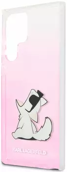 Чехол Karl Lagerfeld Choupette Fun для Galaxy S22 Ultra розовый градиент