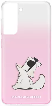 Чехол Karl Lagerfeld Choupette Fun для Galaxy S21 FE розовый градиент