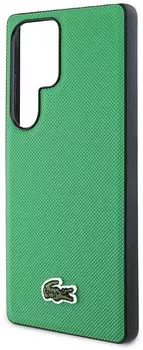 Чехол Lacoste Iconic Woven MagSafe для Galaxy S25 Ultra зеленый
