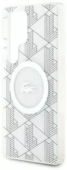 Чехол Lacoste Silver Croc MagSafe для Galaxy S25 Ultra бежевый