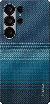 Чехол Pitaka Tactile Woven для Galaxy S25 Ultra кевлар синий