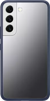Чехол Samsung Frame Cover для Galaxy S22 прозрачный с темно-синей рамкой