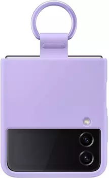 Чехол Samsung Silicone Cover with Ring для Z Flip4 лаванда
