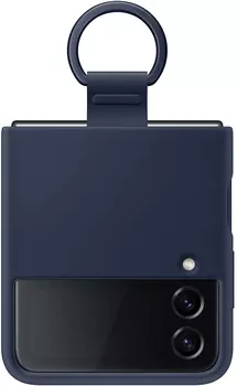 Чехол Samsung Silicone Cover with Ring для Z Flip4 темно-синий