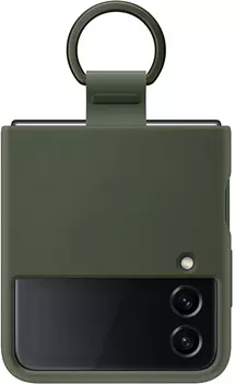 Чехол Samsung Silicone Cover with Ring для Z Flip4 хаки
