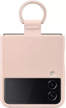 Чехол Samsung Silicone Cover with Ring для Z Flip4 розовый