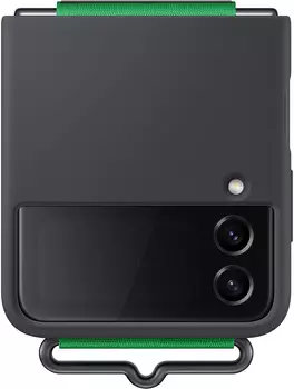Чехол Samsung Silicone Cover with Strap для Z Flip4 черный
