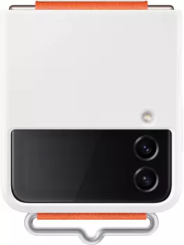 Чехол Samsung Silicone Cover with Strap для Z Flip4 белый