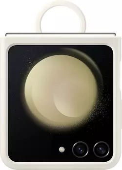 Чехол Samsung Silicone Case with Ring Z Flip5 кремовый