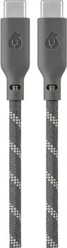 Кабель uBear Trend Cable USB-C - USB-C, 1.2 м, нейлон серо-бежевый