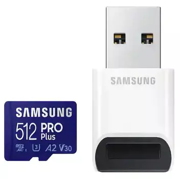 Карта памяти Samsung microSDXC UHS-III U3 Samsung PRO PLUS 512 ГБ синий