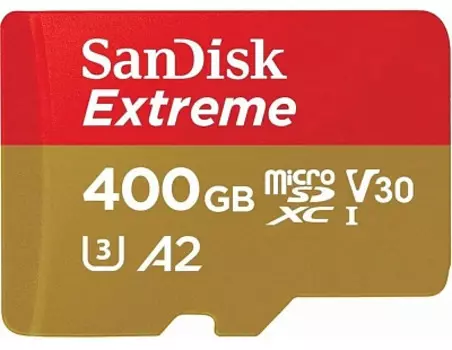 Карта памяти Sandisk Extreme microSDXC 400 ГБ красно-золотой