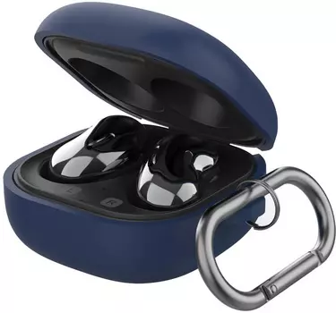 с карабином для Galaxy Buds Live/Pro, силикон синий