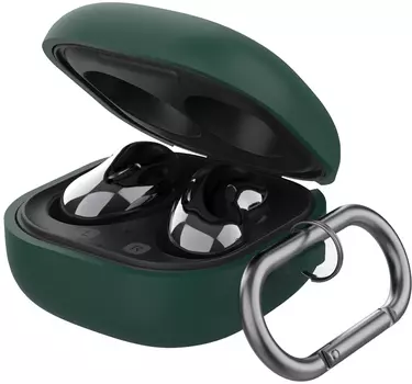 с карабином для Galaxy Buds Live/Pro, силикон темно-зеленый