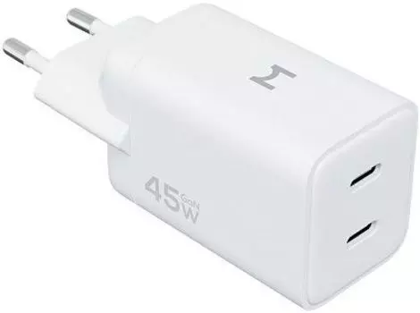 Сетевое зарядное устройство Magssory Nano Pro, Gan Duo Port USB-C, 45Вт белый