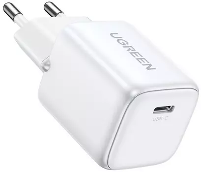 Сетевое зарядное устройство UGREEN СЗУ UGREEN CD318 USB-C, GaN, PD, 20Вт белый