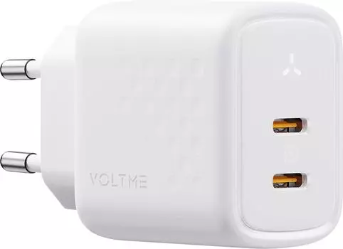 Сетевое зарядное устройство VOLTME Revo 45CC Duo, 2xUSB-C, 45Вт белый