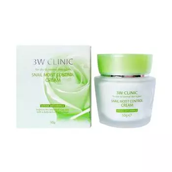 3W CLINIC Крем увлажняющий со слизью улитки для лица / Snail Moist 50 г