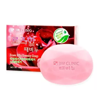 3W CLINIC Мыло для лица и тела с экстрактом розы 120 г