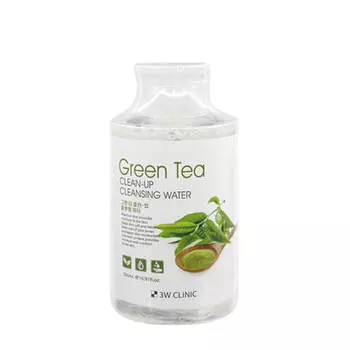 3W CLINIC Вода очищающая с экстрактом зеленого чая / GREEN TEA CLEAN-UP CLEANSING WATER 500 мл