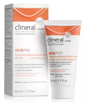 AHAVA Крем защищающий увлажняющий SPF 50+ / Clineral Skinpro 50 мл