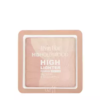 ALVIN D'OR Хайлайтер пудровый 3в1, тон 02 нежный розовый / Glow Illuminating Hd Hollywood 9,6 гр