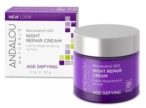 ANDALOU NATURALS Крем восстанавливающий ночной для лица Ресвератрол и Q10 50 мл