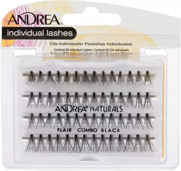 ANDREA Пучки ресниц безузелковые комбинированные черные / Perma Lash Naturals Natural Combo