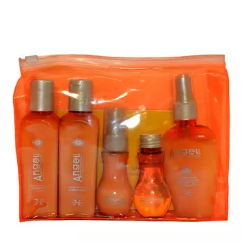 ANGEL PROFESSIONAL Набор миниатюр для жирных волос в косметичке Angel Professional
