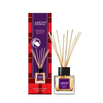 AREON Диффузор ароматический, ваниль, лаванда и пачули / HOME PERFUME STICKS TARTAN Patchouli Lavender Vanilla 50 мл