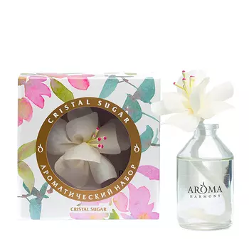 AROMA HARMONY Диффузор ароматический с цветком из ротанга / Cristal sugar 50 мл
