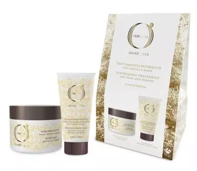 BAREX Набор Питательный уход для волос и кожи рук (маска-блеск 200 мл, крем для рук 75 мл) Oro Di Luce