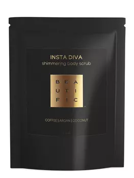 BEAUTIFIC Скраб сияющий кофейный для тела с маслом арганы и манго / Insta Diva 90 мл