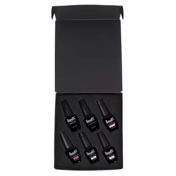 BEAUTIX Набор №2 (базовое покрытие 15 мл, камуфлирующее базовое покрытие 15 мл, финишное покрытие 15 мл, гель-лак 3 х 15 мл)