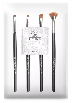 BIO HENNA PREMIUM Набор кистей для бровей / Profi Line 4 шт