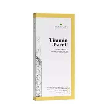 BIOBALANCE Ампулы для лица с витамином С 15% / SUPER AMPOLE VITAMIN C ESTER ETHYLATED ASCORBIC ACID 15% 10*2 мл