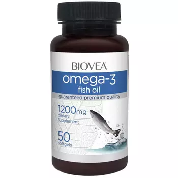 BIOVEA Добавка биологически активная к пище Омега-3 Фиш Ойл / Omega-3 Fish Oil 1200 мг 50 капсул