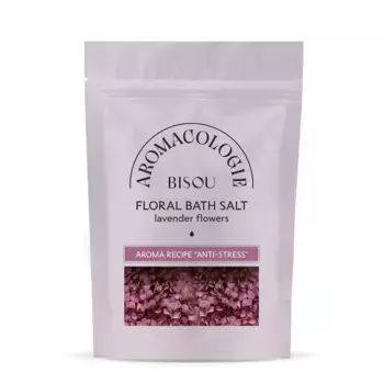 BISOU Соль для ванны цветочная с цветками лаванды Антистресс / BISOU Aromacologie 330 гр