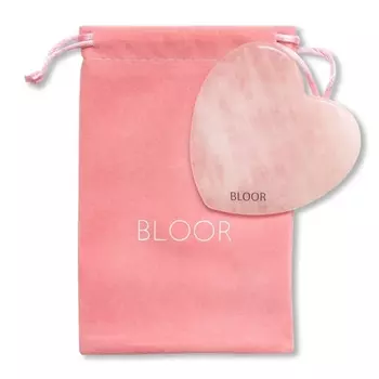 BLOOR Скребок гуаша для массажа лица из натурального розового кварца, классическое сердце