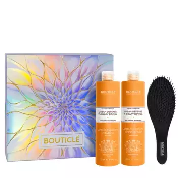 BOUTICLE Набор Укрепление для волос и кожи головы (шампунь 300 мл + кондиционер 300 мл + массажная щетка) AH Urban Defense Therapy Revival